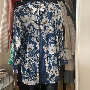 Floral Blue Button Down Shirt